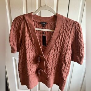 Express Women's Terracotta Cable Knit Cardigan